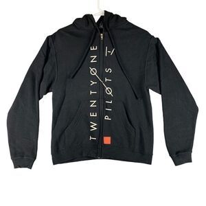 Twenty One Zippered Hoodie Men Small Black